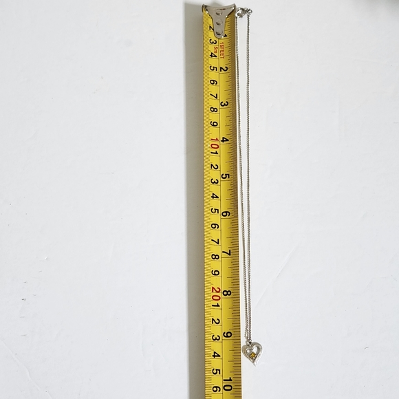 Sterling Silver Hear with Crystal Necklace - Picture 10 of 14